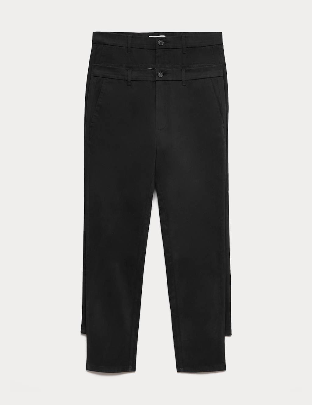 Marks & Spencer M&S Black Cotton Slim Fit Stretch Chinos 2 Pack