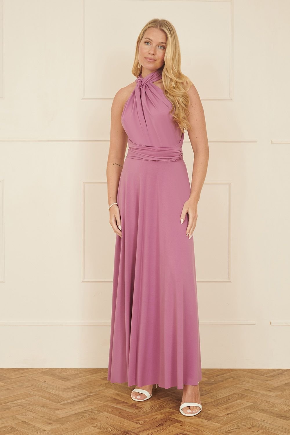 Yumi Yumi Women's Pink Jersey Stretch Multiway Midi Dress - 4