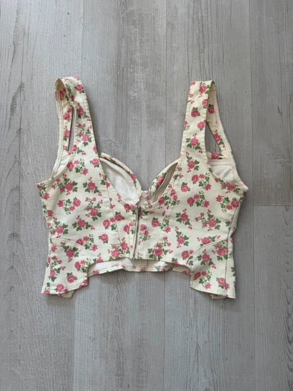ASOS Ditsy floral bustier corset pretty top size uk 14 Asos