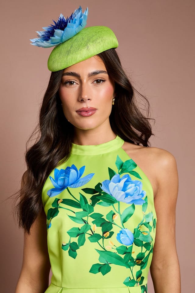 Coast Coast Women's Lisa Tan Origami Flower Pill Box Fascinator in Lime - 2