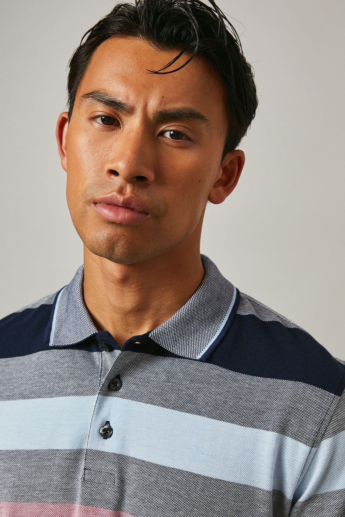 Maine Maine Men's Barbados Stripe Polo Shirt in Rose - 4