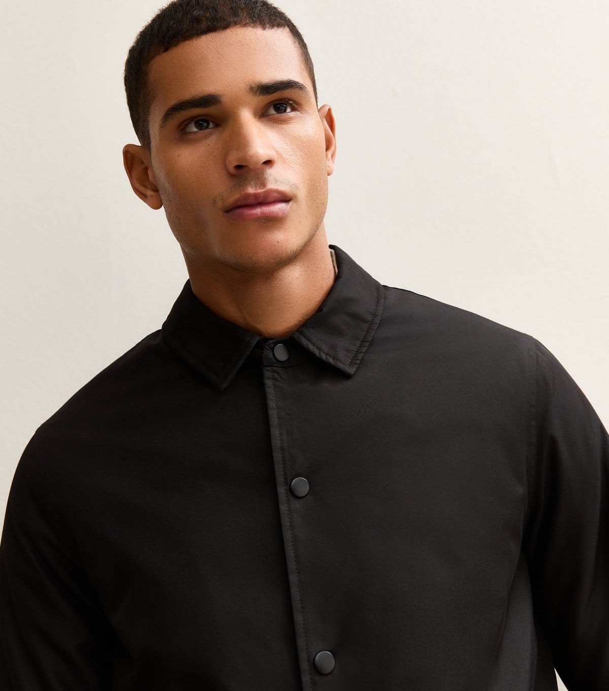 New Look Men's Black Regular Fit Padded Coach Jacket New Look - 1