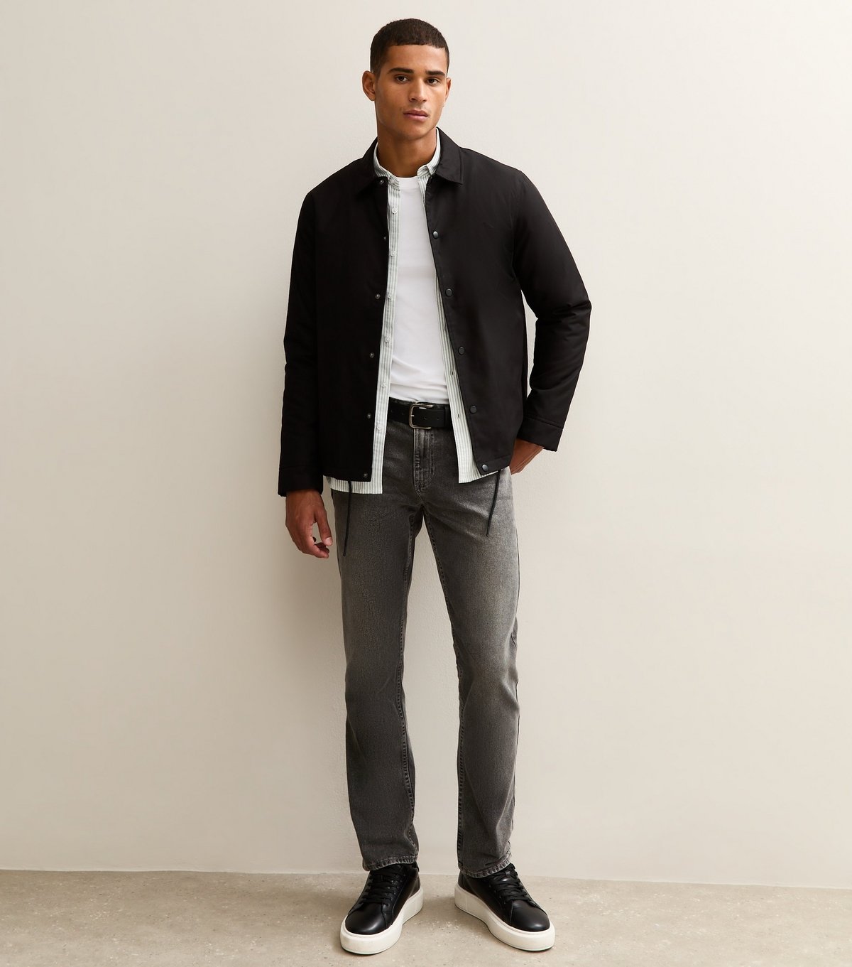 New Look Men's Black Regular Fit Padded Coach Jacket New Look - 2