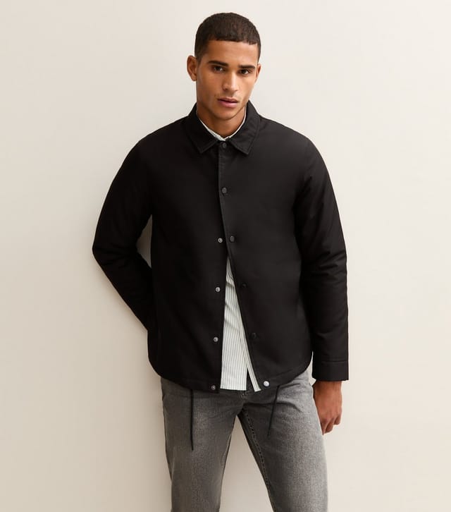New Look Men's Black Regular Fit Padded Coach Jacket New Look - 3