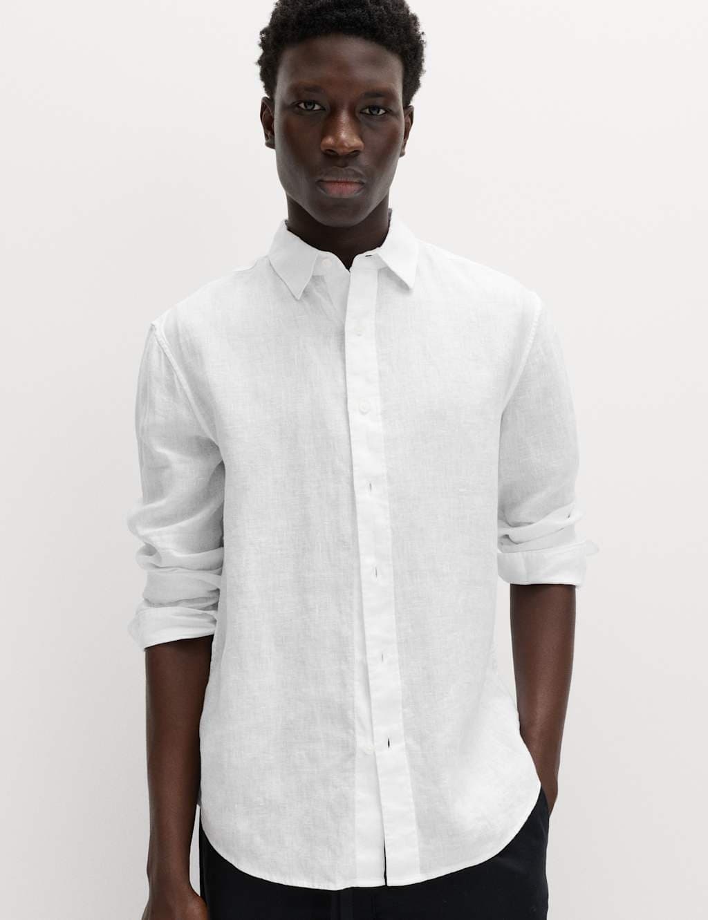 Marks & Spencer M&S Relaxed Fit Pure Linen Shirt White