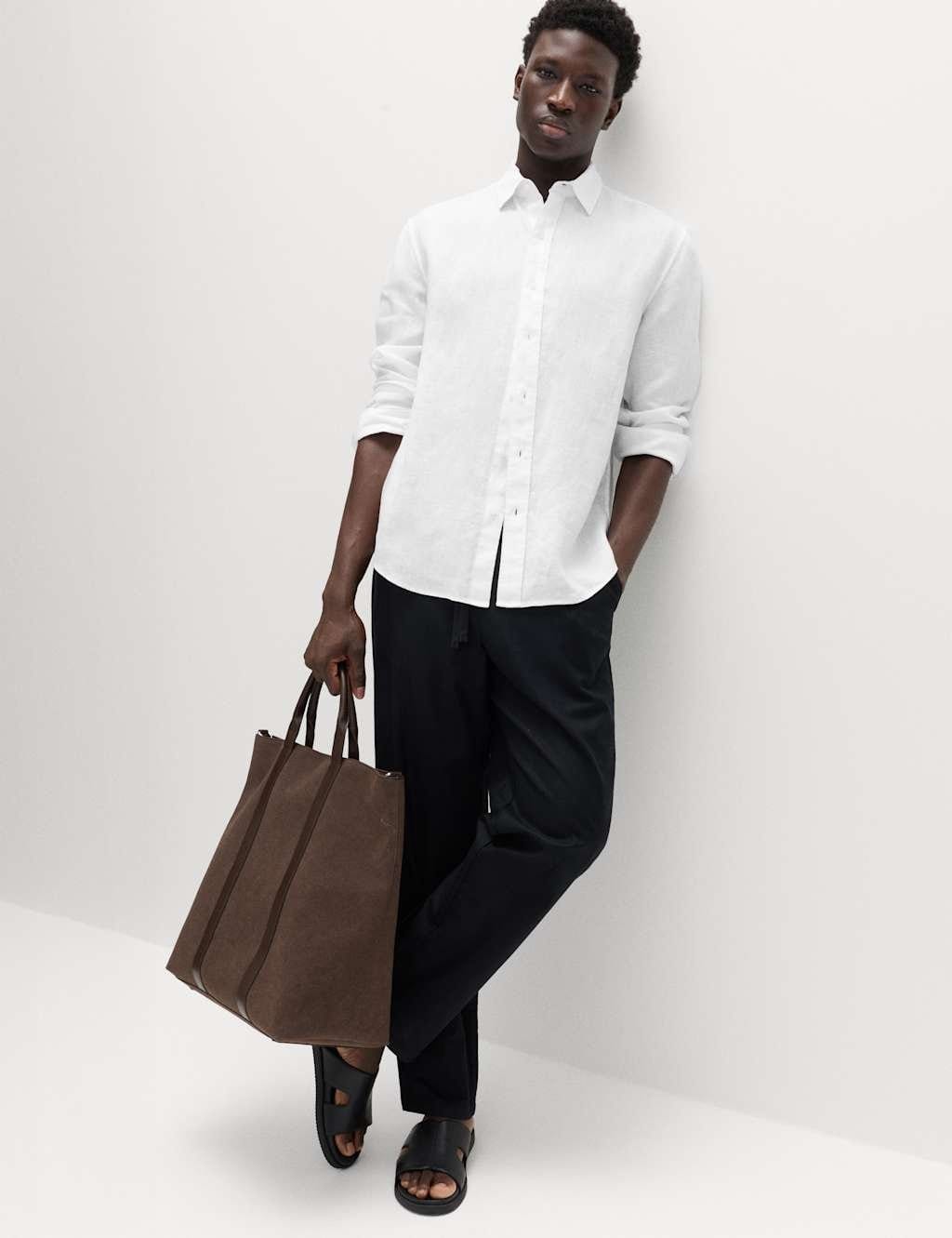Marks & Spencer M&S Relaxed Fit Pure Linen Shirt White - 4