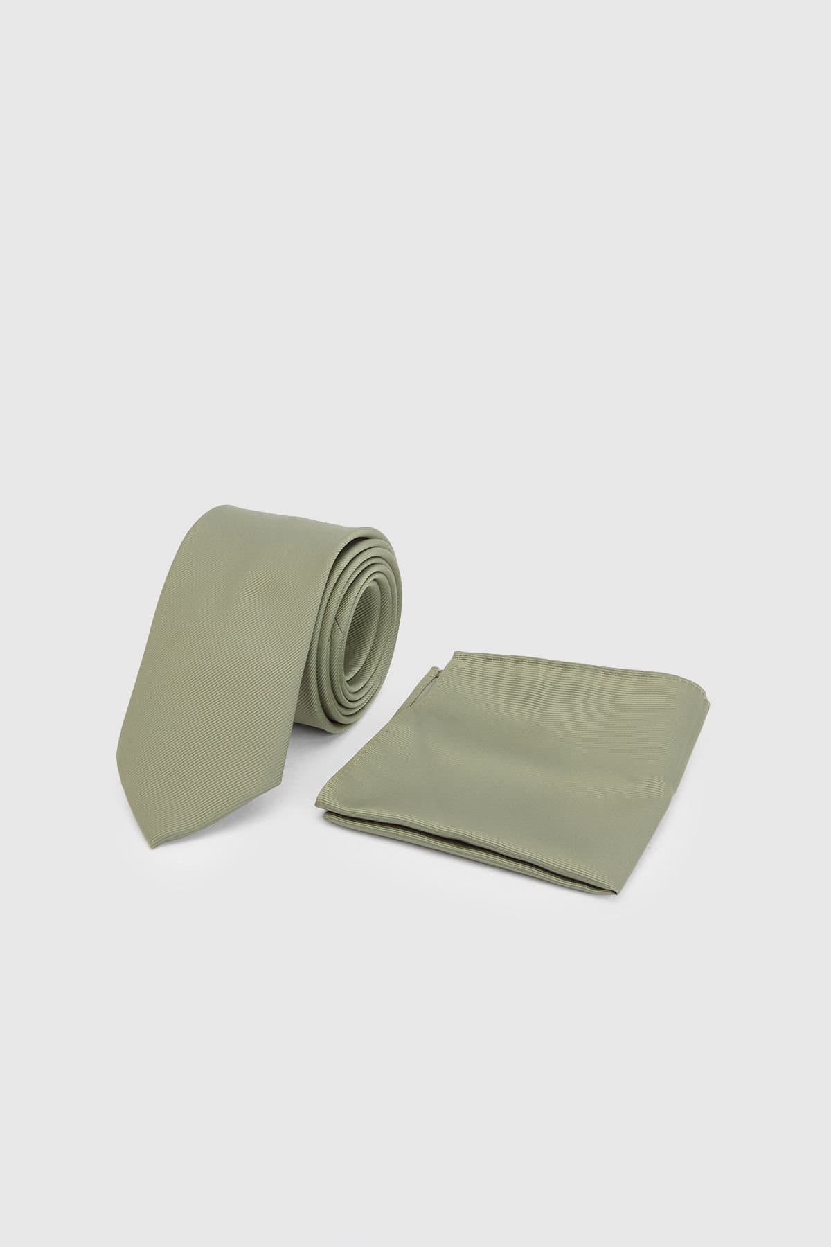 Burton Burton Men's Khaki Plus & Tall Tie & Pocket Square