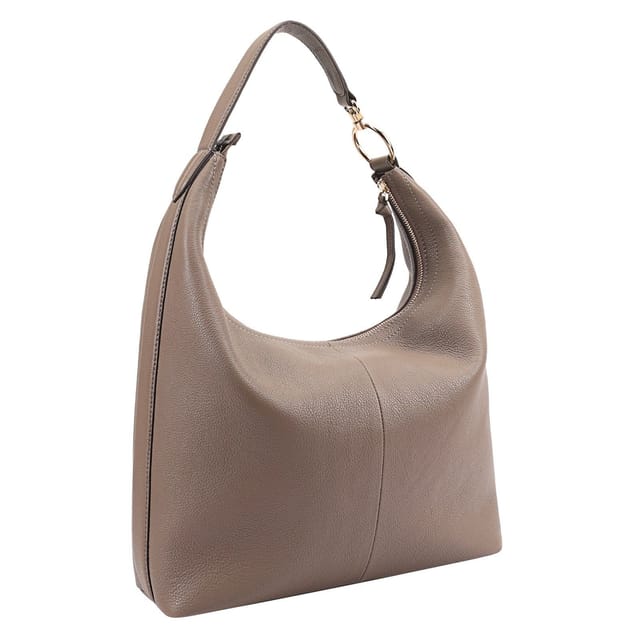 Sosandar SOSANDAR Women's Melrose Leather Shoulder Bag in Taupe - 2