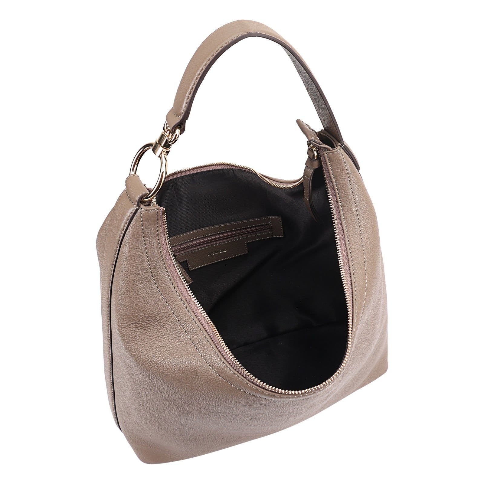 Sosandar SOSANDAR Women's Melrose Leather Shoulder Bag in Taupe - 4