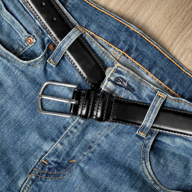Woodland Leathers Woodland Leathers Men's Men's Genuine Leather Classic Belt 1.25 Inch in Black - 2