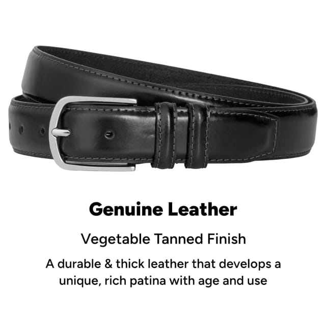 Woodland Leathers Woodland Leathers Men's Men's Genuine Leather Classic Belt 1.25 Inch in Black - 3