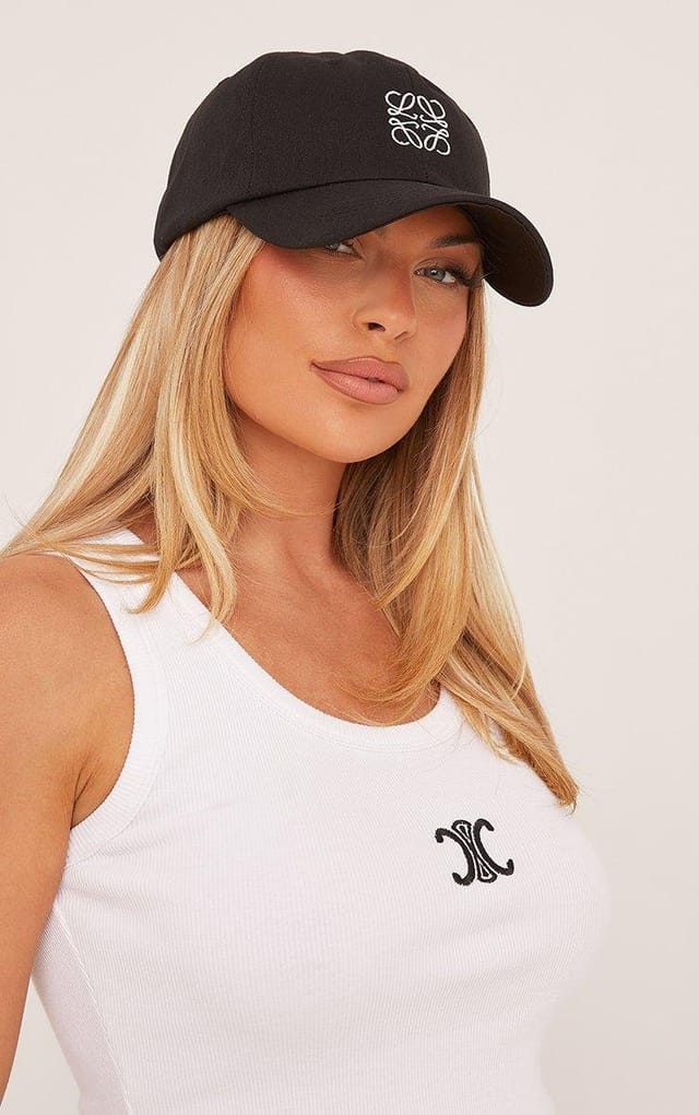 EGO Lara Logo Detail Baseball Cap In Black, Women's Size UK One Size - 2