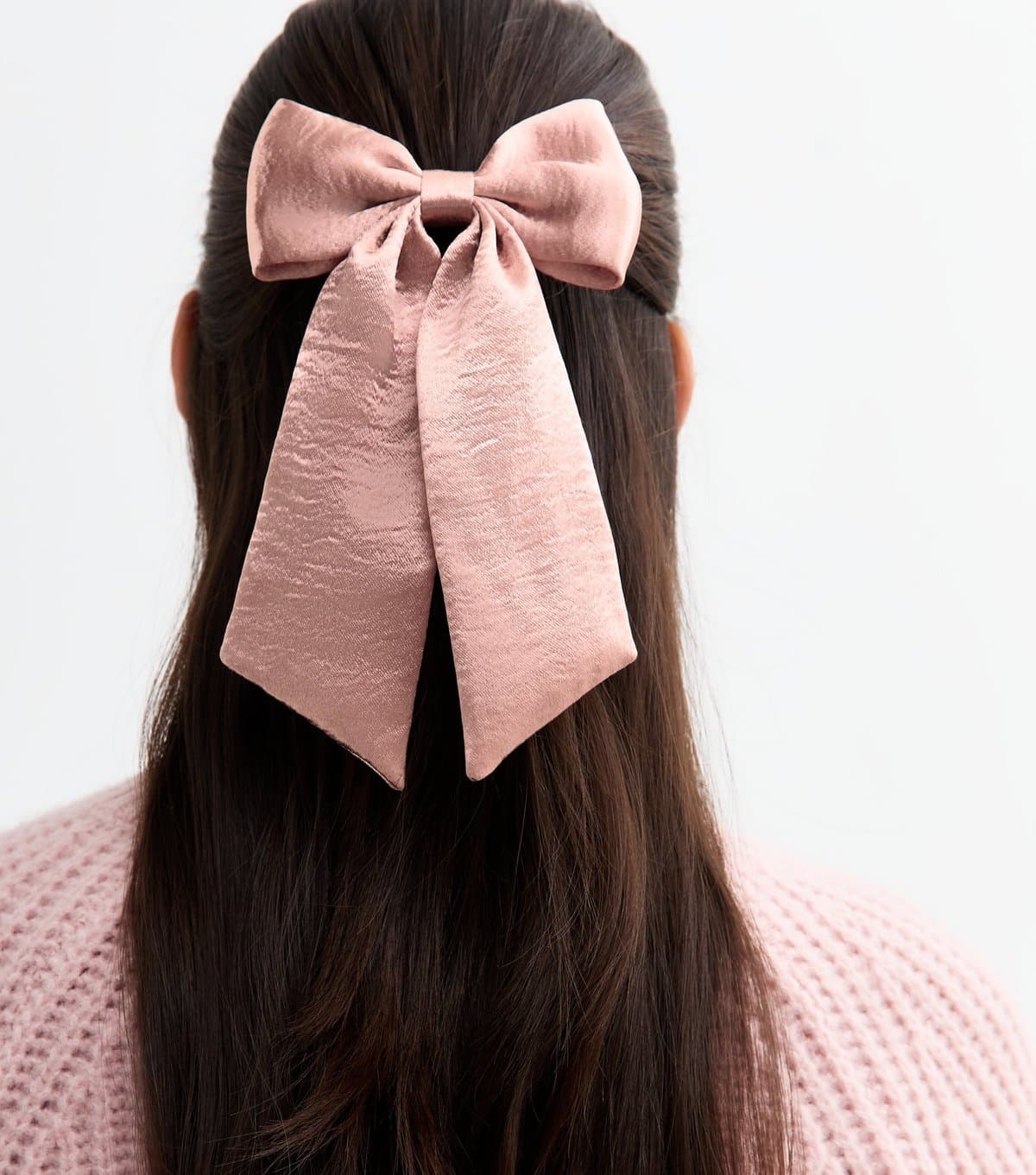 New Look Pink Satin Bow Hair Claw Clip New Look