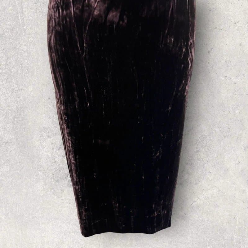 Precis Petite Precis Petite Plum Crushed Silk Velvet Evening Dress UK 10