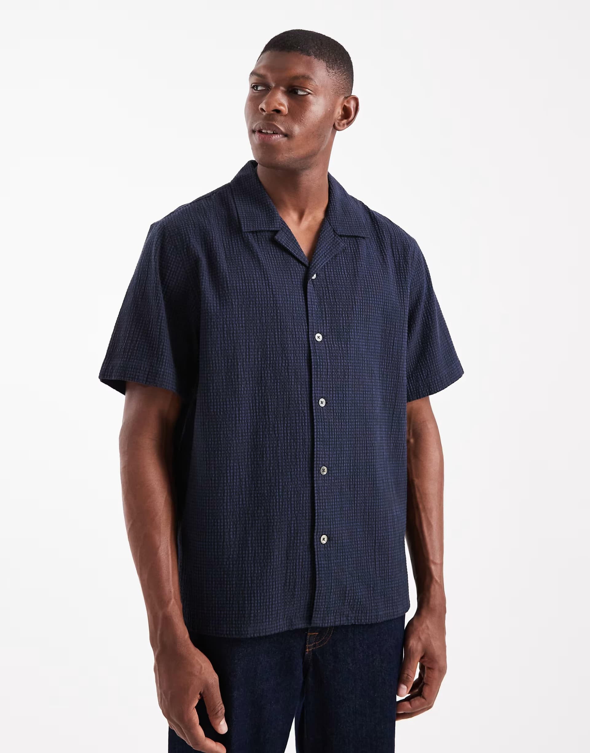 ASOS Levi's Sunset short sleeve camp shirt in navy check