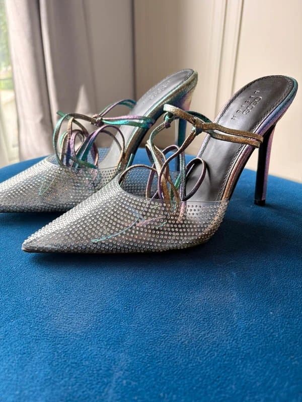 ASOS Design Statement Rhinestone Stiletto Shoes - Size 6