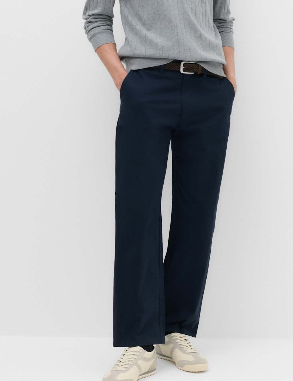 Marks & Spencer M&S Navy Loose Fit Stretch Chinos