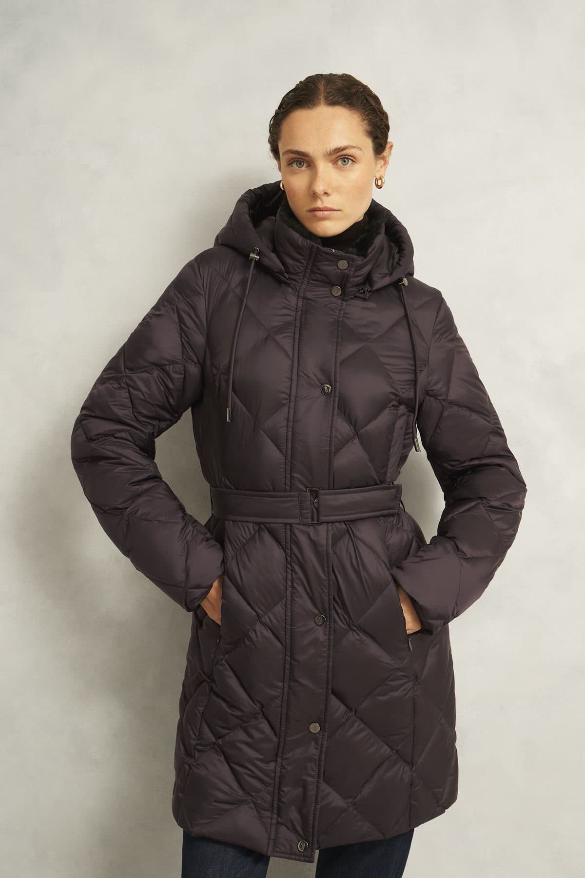 Hobbs London Hobbs London Women's Lumi Puffer Coat in Dark Brown