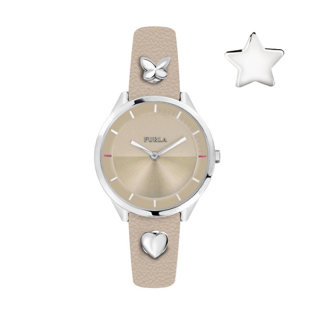 Furla Furla Women's Pin Beige Dial Calfskin Leather 31 mm Watch