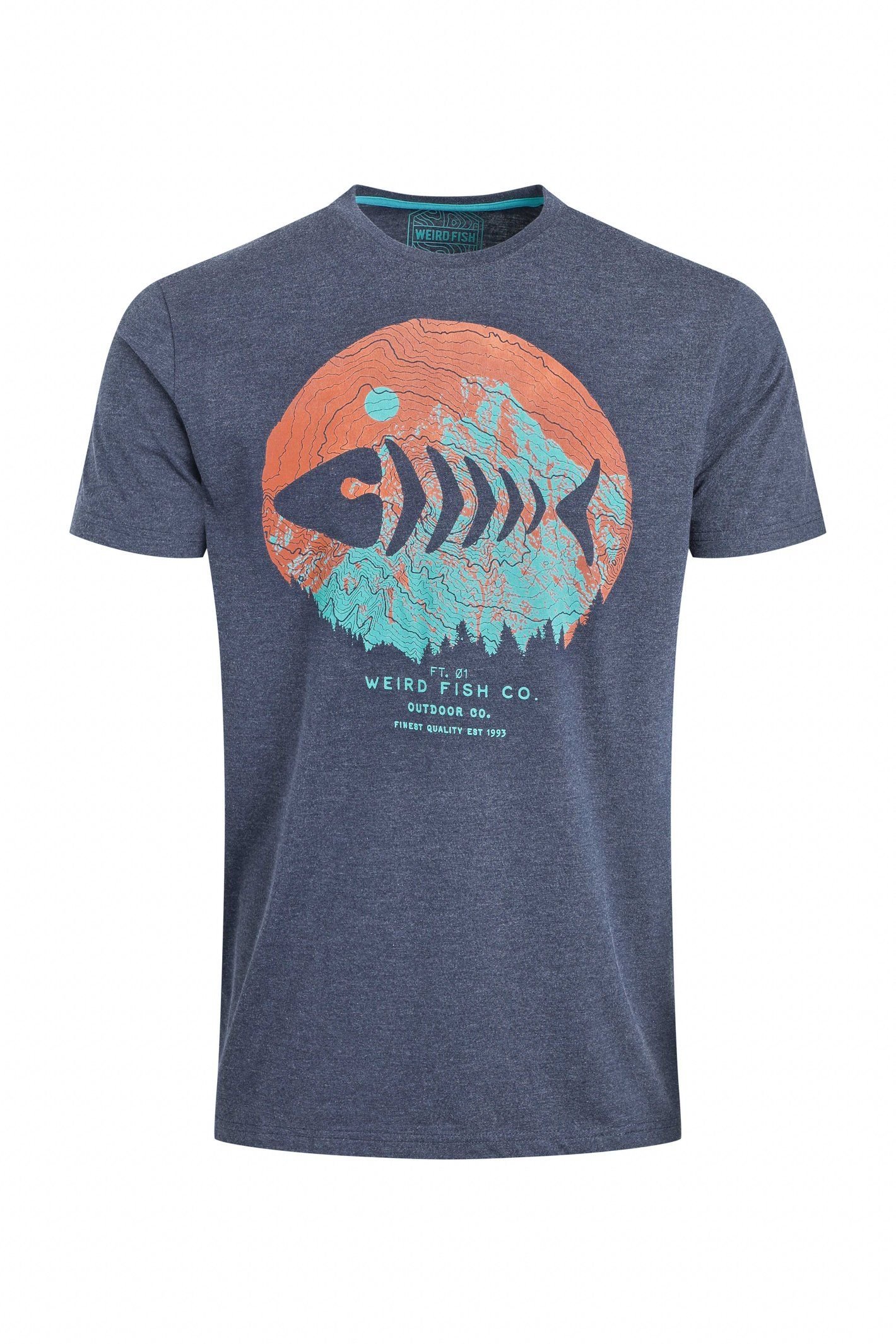 Weird Fish Weird Fish Men's Explorer Front Print Graphic T-Shirt in Navy - 2