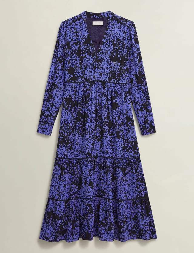 Hobbs London Hobbs London Women's Tillie Floral Print Midi Dress in Dark Navy - 2