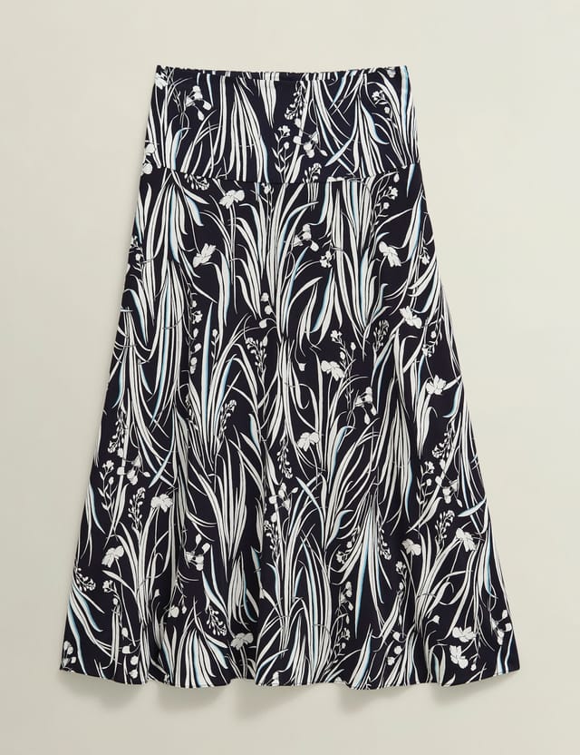 Hobbs London Hobbs London Women's Noemi Floral Print Midi Skirt in Dark Navy - 2
