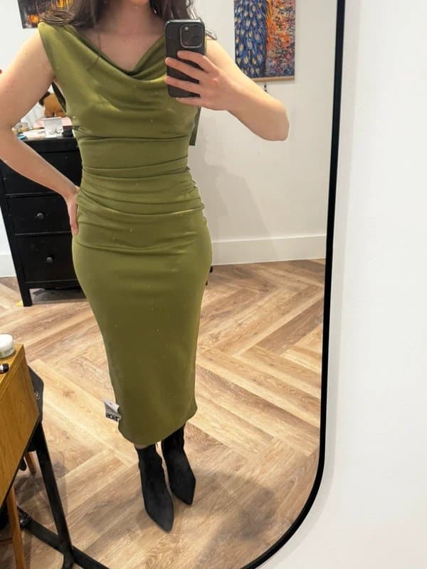 ASOS ASOS olive green long occasion dress