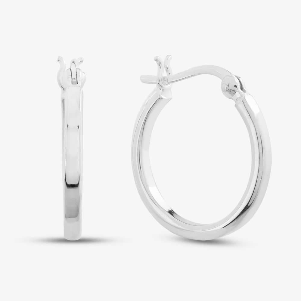 T.H.Baker T.H.Baker Silver Square-Tube Hoop Earrings