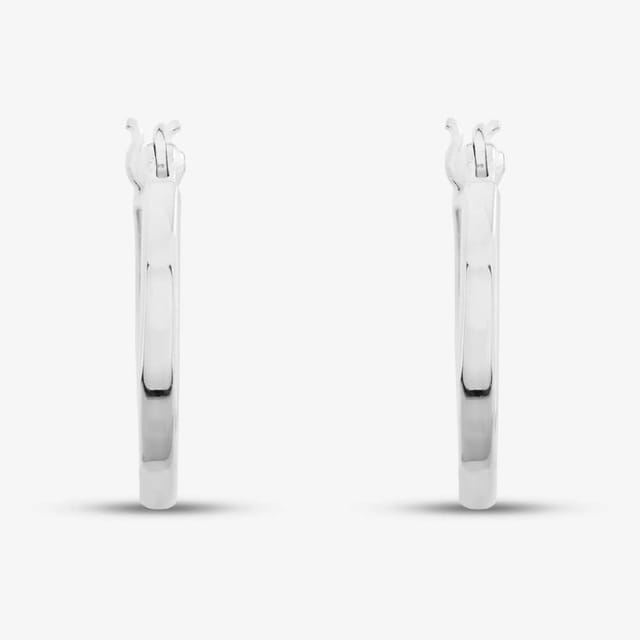T.H.Baker T.H.Baker Women's Sterling Silver 20mm Square-Tube Hoop Earrings 8.53.9109 - 2
