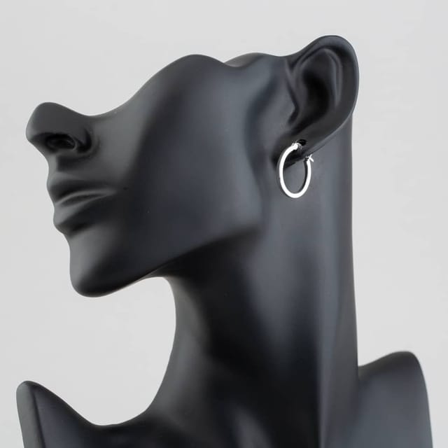 T.H.Baker T.H.Baker Women's Sterling Silver 20mm Square-Tube Hoop Earrings 8.53.9109 - 3