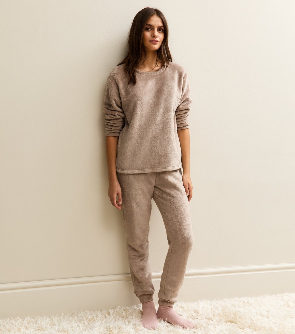 New Look Women's Mink Fluffy Tapered  Lounge Trousers New Look - 2