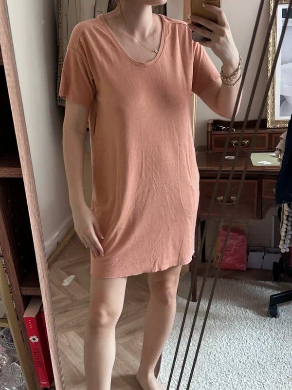 Zara 120 Zara Salmon pink summer mini tshirt dress size S