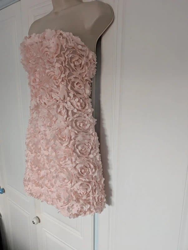 French Connection French Connection textured floral mini dress in pink size 12