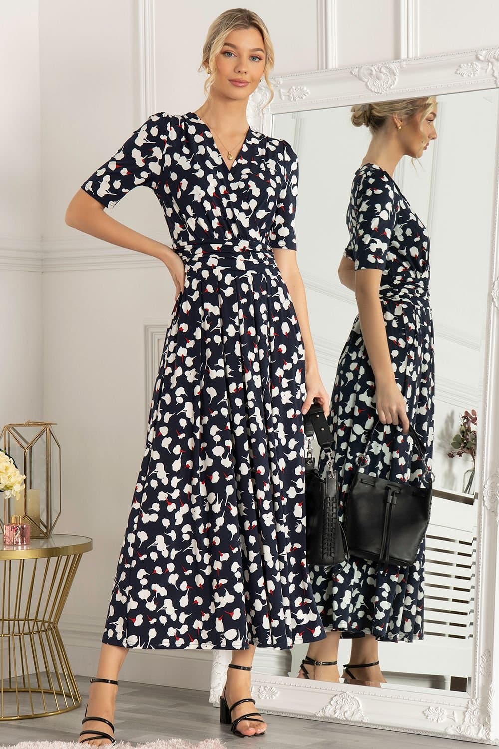 Jolie Moi Jolie Moi Women's Acadia Wrap Maxi Dress in Navy