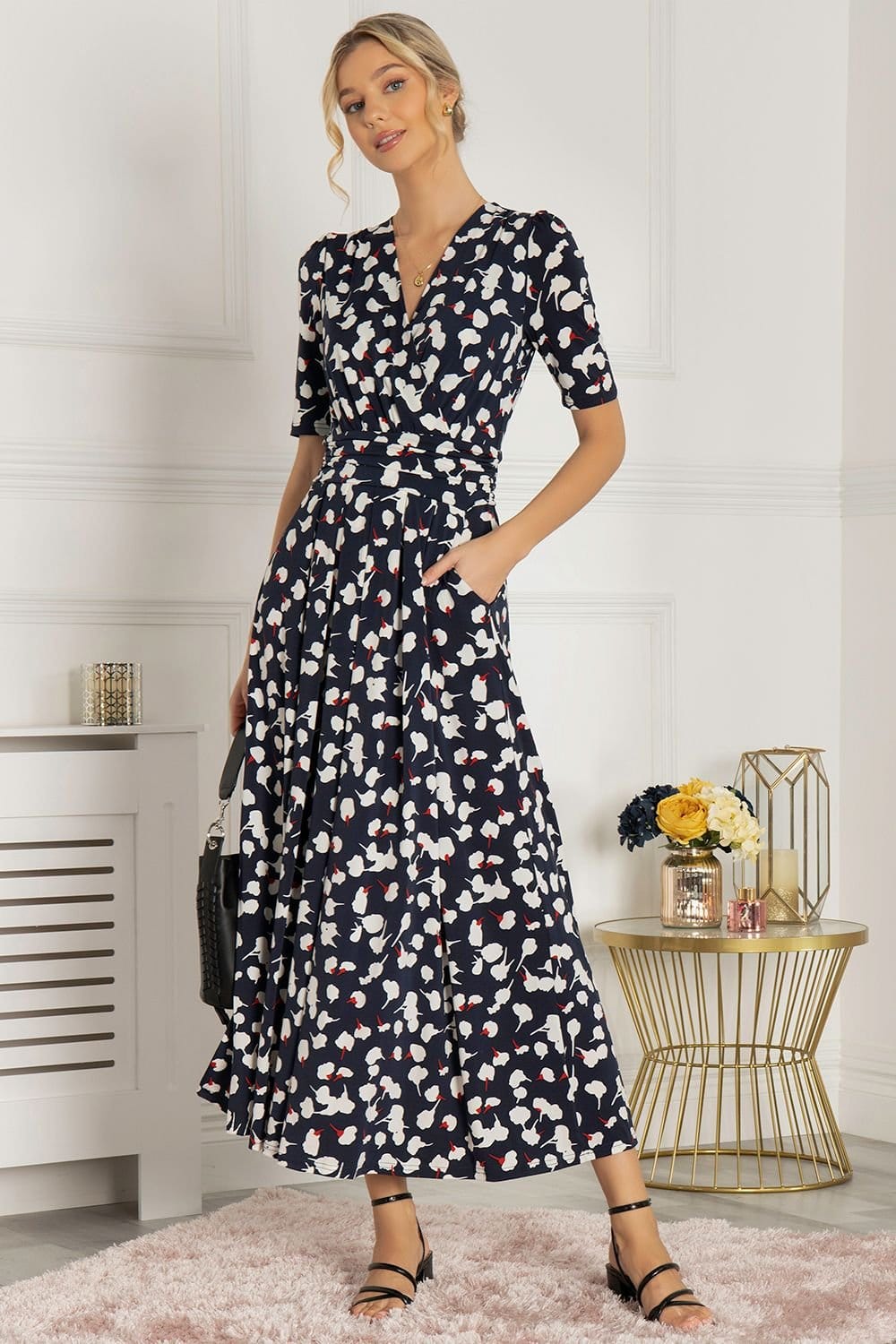 Jolie Moi Jolie Moi Women's Acadia Wrap Maxi Dress in Navy - 4