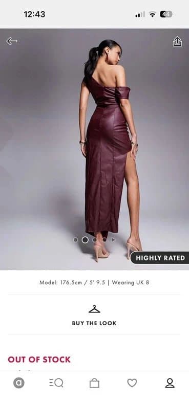 ASOS ASOS jaded Rose faux burgundy Leather dress