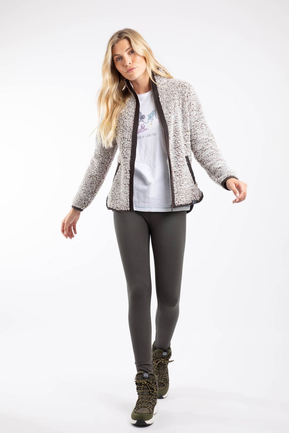 Weird Fish Weird Fish Women's Clove Cosy Full Zip Fleece in Bronze - 2