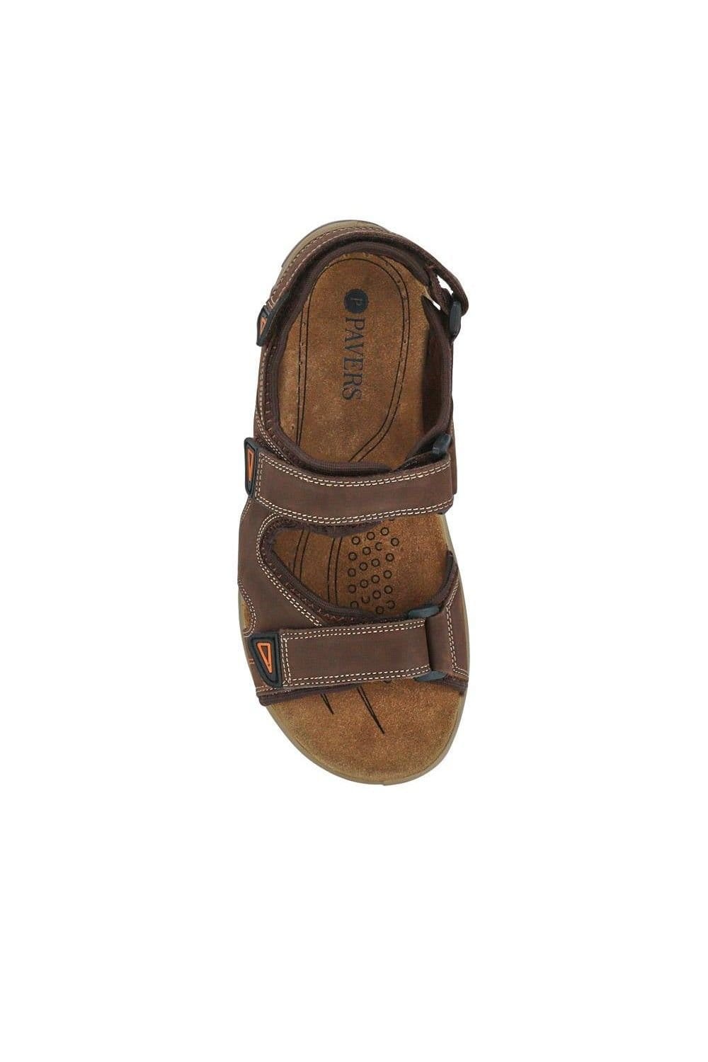 Pavers Pavers Men's Casual Dual Touch-Fasten Sandals in Brown - 4