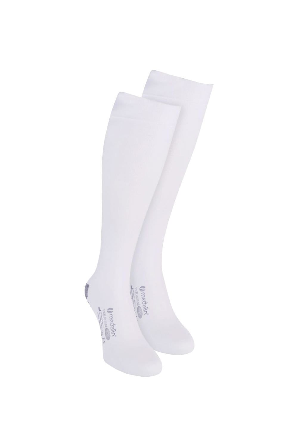 Medalin Men's Compression Below the Knee Stockings in White