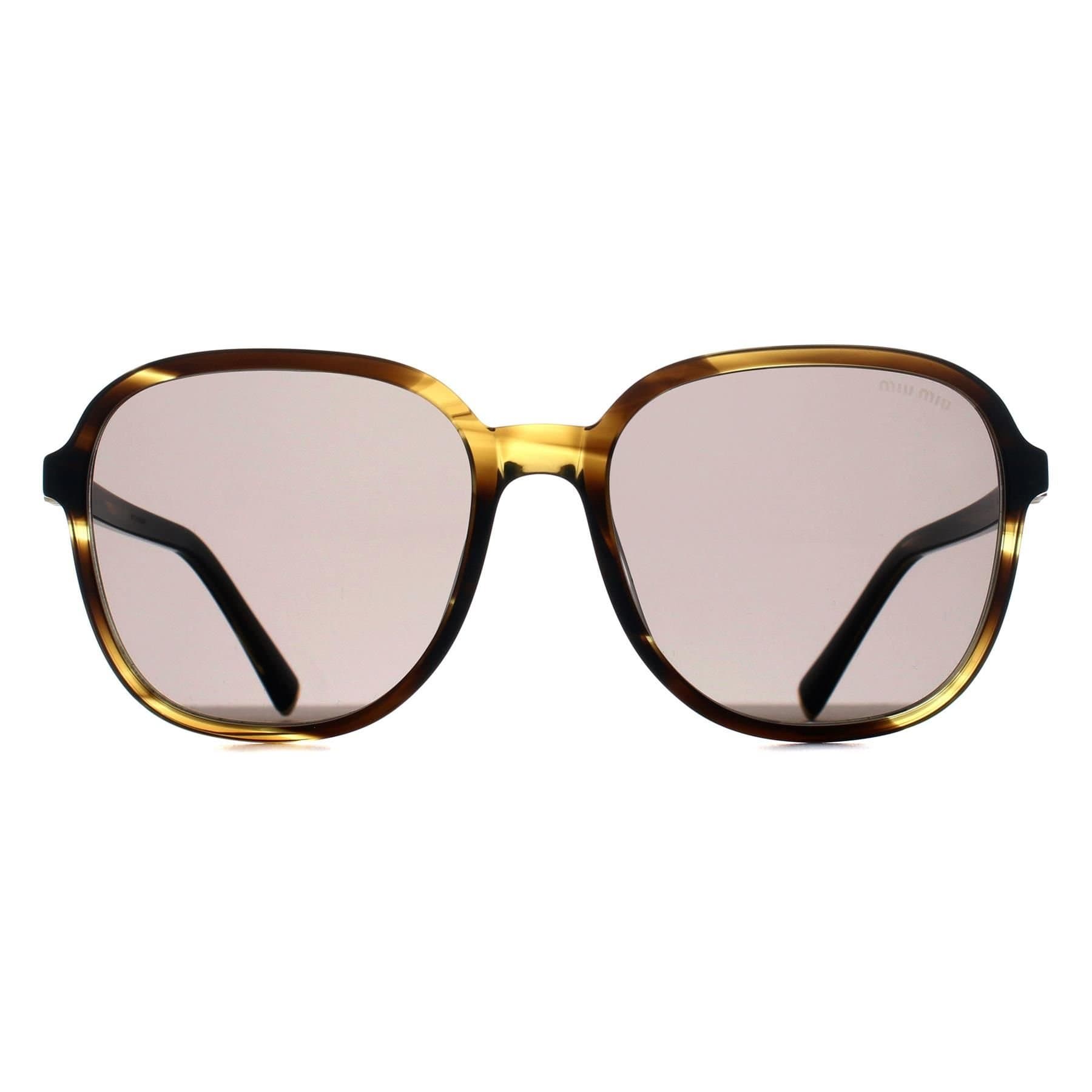 Miu Miu Miu Miu Women's Square Striped Loden Dark Grey MUB01S in Brown