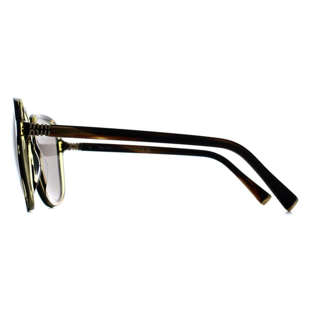Miu Miu Miu Miu Women's Square Striped Loden Dark Grey MUB01S in Brown - 3