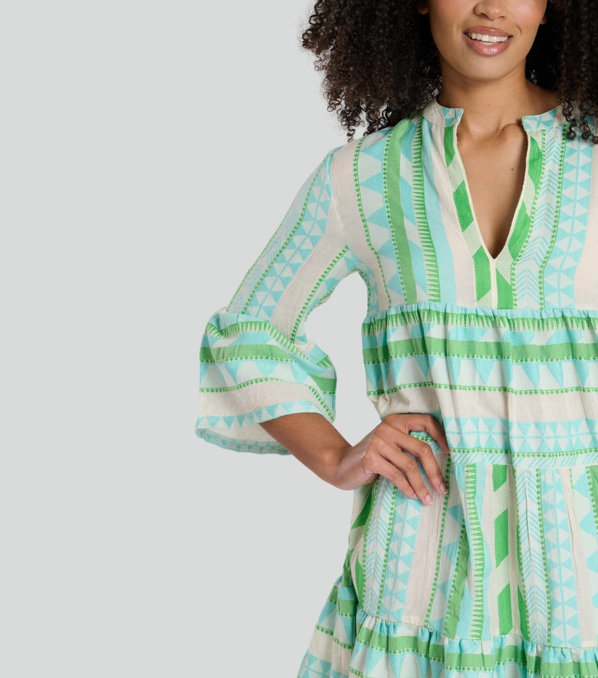 South Beach Women's Green Jacquard Mini Dress South Beach New Look - 4