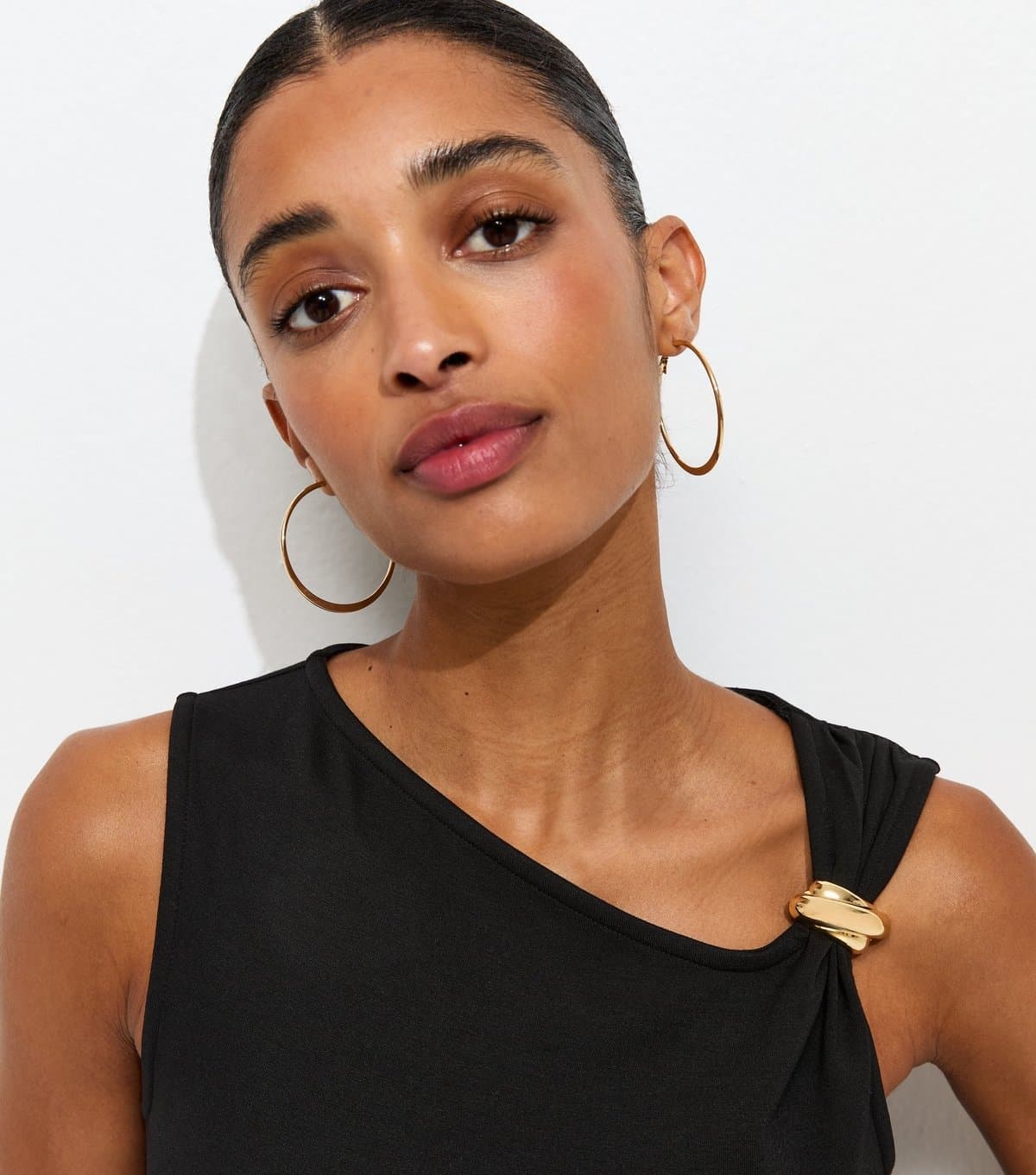 New Look Women's Black Asymmetric Sleeveless Tank Top New Look