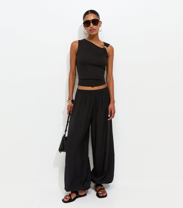 New Look Women's Black Asymmetric Sleeveless Tank Top New Look - 3