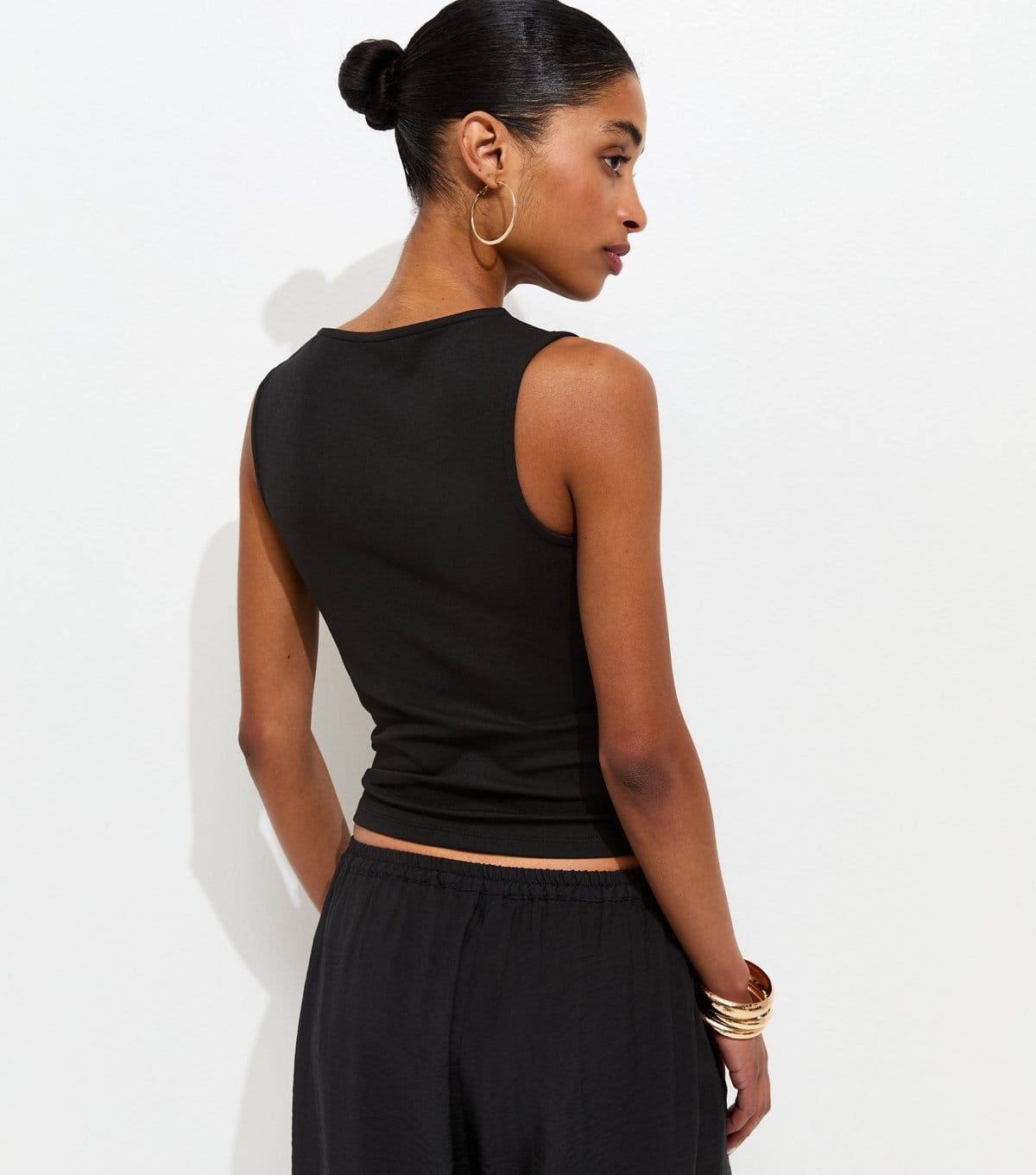 New Look Women's Black Asymmetric Sleeveless Tank Top New Look - 4