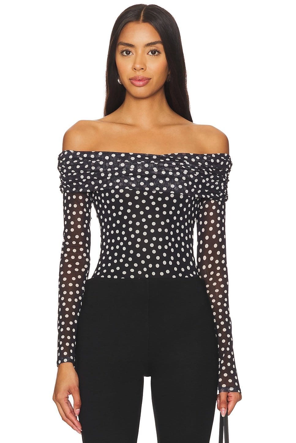 Revolve Polka Dot Off-Shoulder Bodysuit
