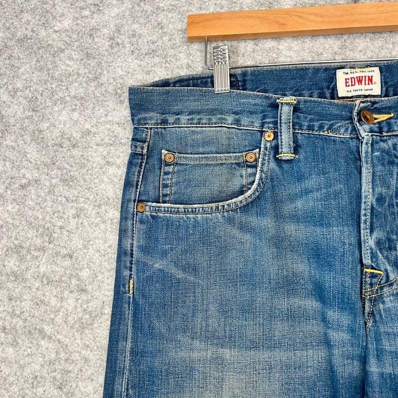Edwin Edwin ED-55 Relaxed Men’s W36 L31 Button Fly Medium Wash Denim Japanese C2