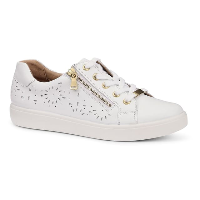 Hotter Hotter Women's Wide Fit 'Wonder' Perforated Trainers in White - 2
