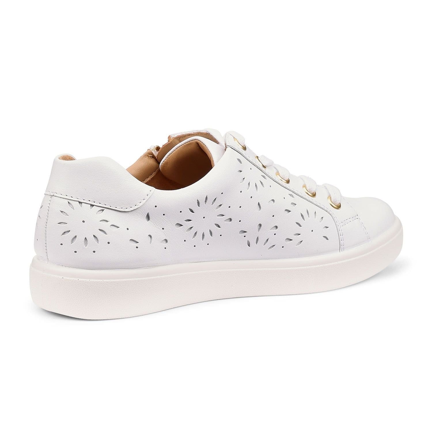 Hotter Hotter Women's Wide Fit 'Wonder' Perforated Trainers in White - 4