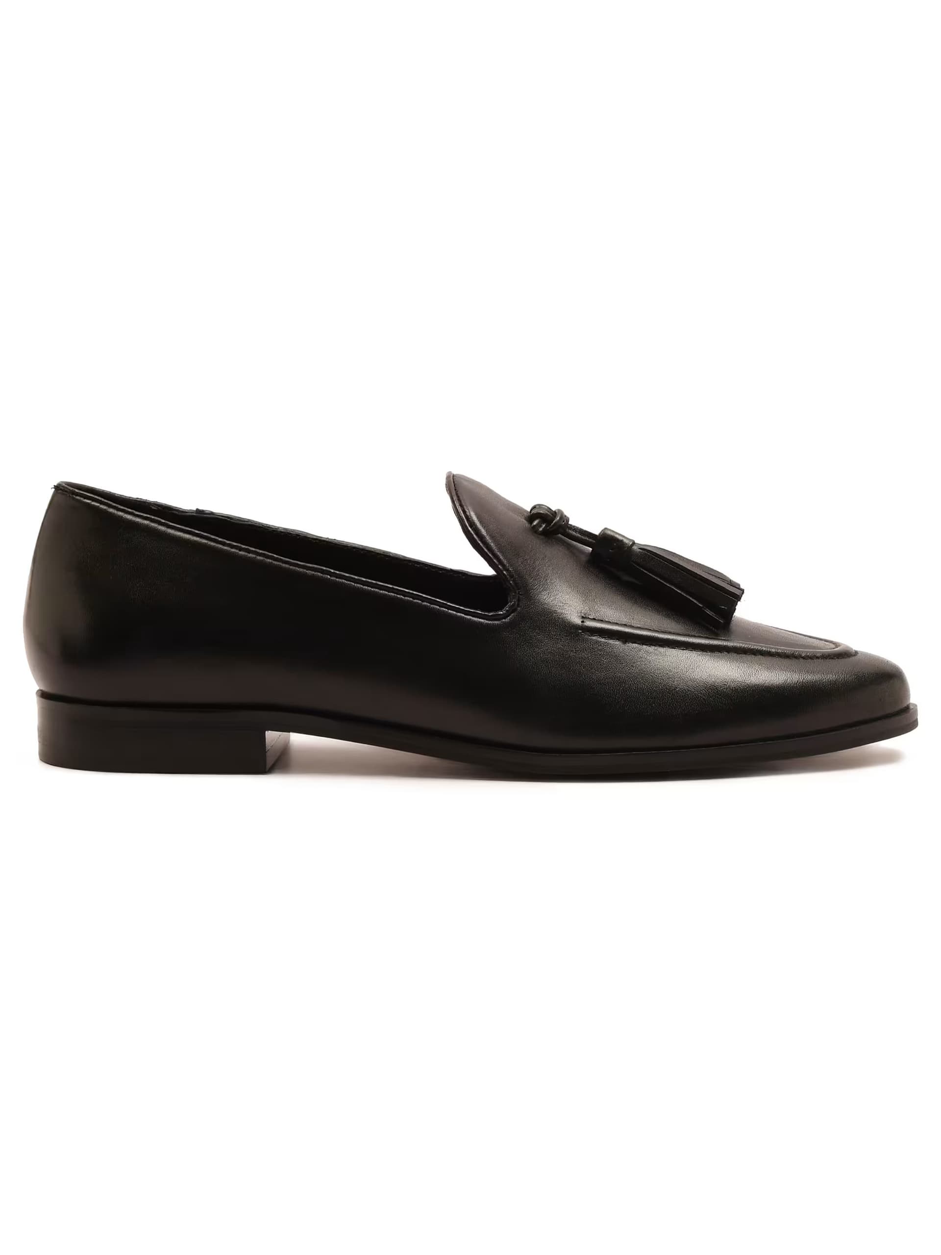 ASOS Off The Hook Moselle leather tassel loafers in black